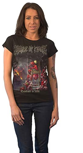 Cradle Of Filth T Shirt All Existence Band Logo Official Womens Junior Fit Black, Black, Medium