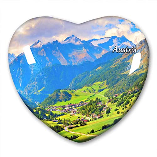 Österreich, Kühlschrankmagnet, Kühlschrank-Aufkleber, Kollektion, dekorativer Magnet, Reise-Souvenir, Herzform, Kristallglas