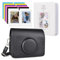HIYQIN Mini Evo Camera Case with Photo Album/Accessories - Protective Leather Case Compatible with Fujifilm Instax Mini Evo Instant Camera - Black+White