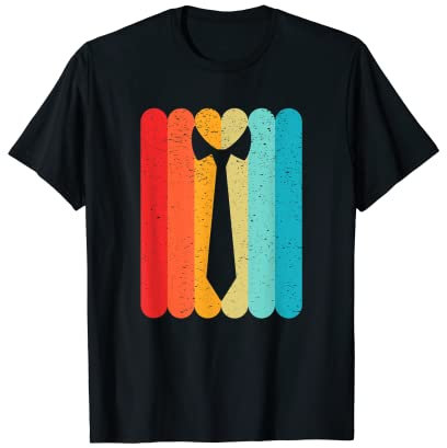 Krawatte Silhouette Retro Vintage Linien 70er 80er Jahre Used-Look T-Shirt