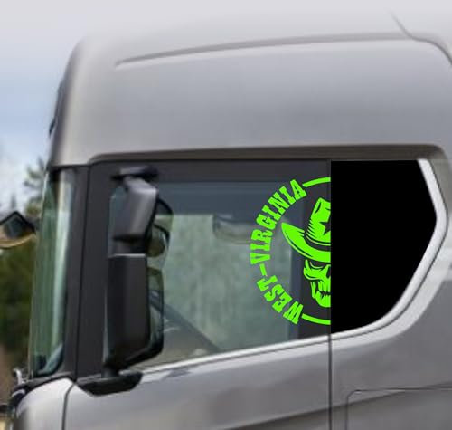 DualColorStampe Aufkleber kompatibel mit Scania Daf Iveco Man LKW Zubehör LKW Aufkleber LKW Fenster West Code 0366 (fluoreszierendes Grün)