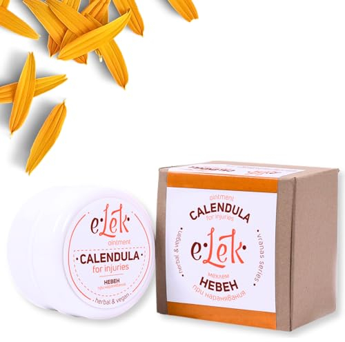 ELEK Bio Ringelblumensalbe 40ml - Natürlich Ringelblumen Salbe gegen Rötung & Verbrennung der Haut - Tattoo Creme - Handcreme & Fußcreme - Calendula Creme mit Bienenwachs, Kokosöl, Olivenöl – Skincare