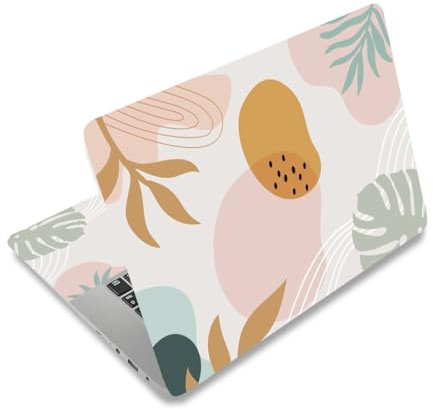 PLIGREAT Bohemian Leaves Laptop Skin Aufkleber Aufkleber, 12 13 13,3 14 15 Zoll Laptop Universal Freshing Style Vinyl Wiederverwendbares Notebook Aquarell Kunst Schutz Netbook PC Cover Aufkleber