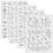 184-Pattern Water Soluble Embroidery Stabilizer Sheets - PrePrinted Alphabet/Flowers/Birds Designs, Instant Iron-On Transfer Paper for Fabric Repair & Clothes for Beginners & Gift Lovers (30×21cm)