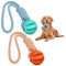 Giocattoli di Corda per Cani 6cm, Palla con Corda per Cani, Giocattolo Resistente, Palla per Cani in Gomma, Corda per Canini, Giocattolo per Cani per Masticare, Cura dei Denti, 2 Pezzi