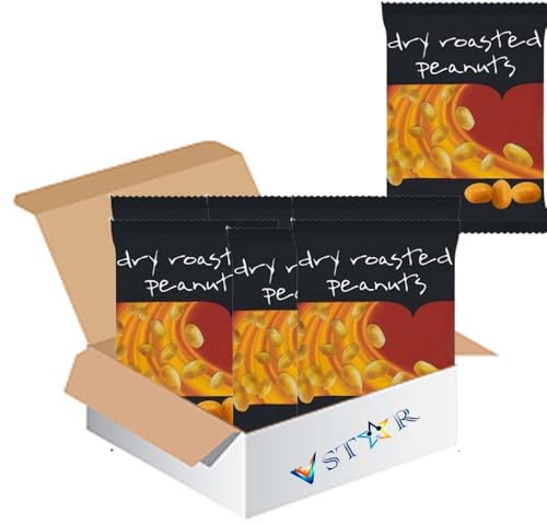 Nutty Bites – Dry Roasted & Salted Peanuts – 50g | Rich Taste & Crunchy Texture - Lcf (24 x Bag, Dry Roasted Peanuts)