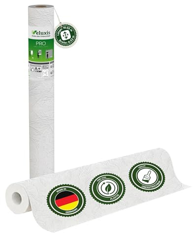 Vliestapete PRO Renoviervlies Feine Faserstruktur – 10,05 m × 0,53 m | rissüberbrückend, blickdicht, überstreichbar, Made in Germany I Veluxis ®