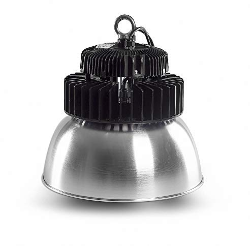 Mextronic Industrielampe LED Hallenstrahler SN 100W 6500K Kaltweiß IP65 D90 Aluschirm