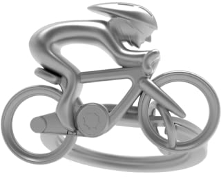 METALMORPHOSE - Porte-clés 3D Cycliste Argenté Mat - Pour les Passionnés de Vélo - Cadeau Jeux Olympiques - MTM069-01