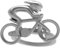 METALMORPHOSE - Porte-clés 3D Cycliste Argenté Mat - Pour les Passionnés de Vélo - Cadeau Jeux Olympiques - MTM069-01