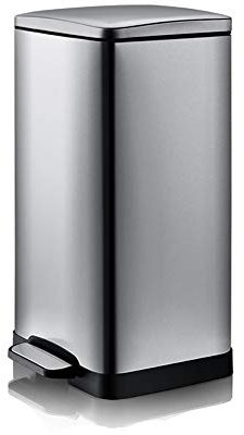 Dance angel 410 Acier Inoxydable Pédale Poubelle avec Couvercle & Canon intérieur Amortissement hydraulique Silencieux Rectangulaire Corbeille Grande capacité 40L / 38L / 30L / 20L / 15L -Argent