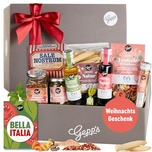 Gepp’s Feinkost Bella Italia Geschenkbox I Geschenkkorb für Männer und Frauen I Feinste italienische Spezialitäten, hergestellt nach eigener Rezeptur I Geschenk für genussvolle Momente
