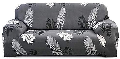 Feilaxleer Elastischer Sofabezug 3 Sitzer mit 1 Kissenbezug, Stretch Sofa-Überwürfe Sofahusse für Sofa mit Armlehne (3 Sitzer,E)