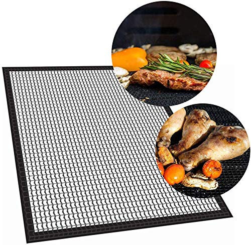 Krumble Grillmatte Teflon - 33 x 40 cm - Grillzubehör - Auf Maß zugeschnitten - Antihaft- - Grillmatte - Schutzmatte - Grillmatte Hitzebeständig - Schwarz