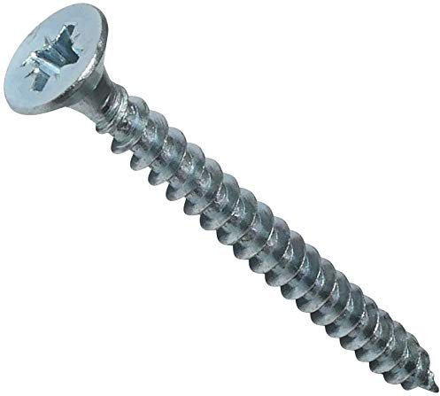 AERZETIX - Lot de 100 - Vis à Bois - Ø4x45mm - en Acier Zingué Métal - Tête Fraisée - à Empreinte Cruciforme Pozidriv - Couleur Argent - C44811