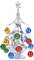 Cabilock Mini Glass Ornaments Miniature Glass Christmas Tree with Balls Ornament Pine Trees Christmas Tabletop Ornaments Xmas Tree Holiday Party Decoration Craft