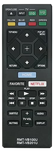 ALLIMITY RMT-VB100U RMT-VB201U Fernbedienung Ersetzen für Sony Smart Blu-ray Player BDP-S1500 BDP-S1700 BDP-S2500 BDP-S2900 BDP-S3500 BDP-S3700 BDP-S4500 BDP-S5500 BDP-S6500 UBP-X700