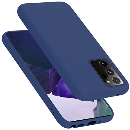 Cadorabo Hülle kompatibel mit Samsung Galaxy Note 20 Ultra Hülle Silikon Handyhülle für Galaxy Note 20 Ultra Case aus flüssigem Silikon- Kratzfeste und stoßfeste dünne TPU Schutzhülle - Liquid BLAU