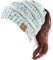 DURINM Damen Strickmütze Gestrickt Wintermütze Beanie Mädchen Zopfloch Wintermütze | Strickmütze für Pferdeschwanz Ponytail Beanie Damen Mütze Wintermütze Messy (Blau)