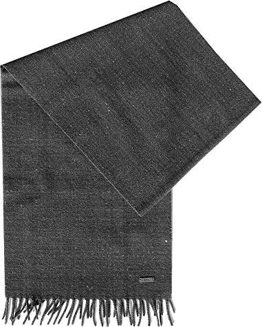 BOSS Herrenschal Angel, gewebt, 87% Wolle, 10% Kaschmir, 3% Other Fibres Maße ca. 180x34 cm, Medium Grey
