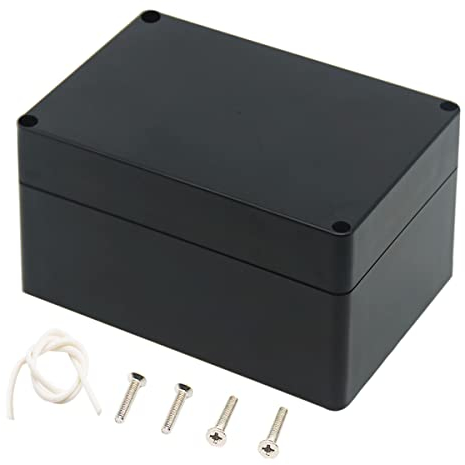 Zulkit Projektbox, IP65, wasserdichte Outdoor-Box, ABS-Kunststoff, Elektrokästen, Elektronikgehäuse, schwarz, 160 x 110 x 90 mm, 1 Stück