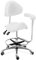 Physa Physa Wuppertal White Sattelstuhl mit Arnlehne Braun Lehne und Sitz höhenverstellbar Sattelhocker mit Lehne Rollhocker mit Lehne Rollhocker