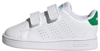 adidas Advantage Lifestyle Court Two Hook-and-Loop Shoes, Zapatillas de Tenis Unisex niños, Cloud White/Green/Core Black, 19 EU