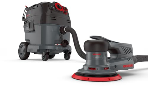 MENZER Levigatrice Rotorbitale ETS 150 5.0 & Aspiratore di Sicurezza VCM 530 PRO incl. Set di Abrasivi