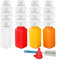 YBCPACK 16 Pack 8oz/250ml Plastic Juice Bottles with Tamper Seal Lids,Empty Reusable Bottles for Smoothie,Juice,and Other Beverages(White Lid)