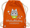 Turnbeutel Rucksack - Kita Beutel Wechselsachen Mädchen - Wechselkleidung Katze - Unisize - Orange - stoffbeutel kindergarten wechselbeutel personalisierte beutelrucksäcke für kindergartenbeutel
