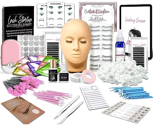 Wimpernverlängerung set, TwoWin Upgrade All-in-One Wimpernverlängerung Kit, mit Schaufensterpuppen,USB Wimpern Lüftertrockner, Wimpern Extensions Set Anfänger