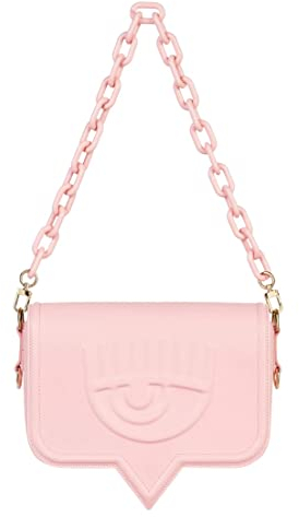Schultertasche Chiara Ferragni Eyelike Big aus rosa veganem Leder