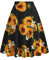 Damen Rockabilly Rock Vintage 1950er Jahre Retro Blumen Druck Faltenrock Elastische Hohe Taille Swing Glockenrock Tellerrock Plissee A-Linie Knielang Festliche R?ck Trachtenrock Gelb Sonnenblume L