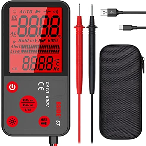 BSIDE Multimetro Digitale Ricaricabile Automatico Tascabile Ultra Sottile Tester di Tensione