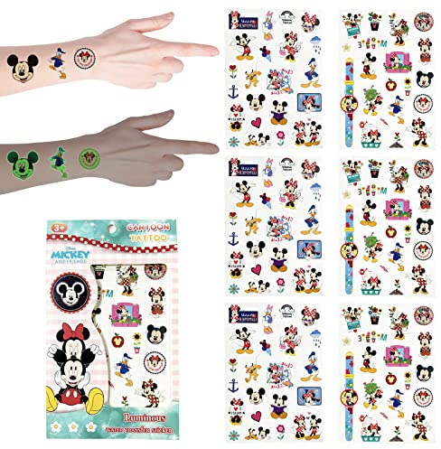 Kindertattoos Cartoon Leuchttattoos - Temporäre Tattoos für Jungen und Mädchen, Hautfreundliche Sticker für Party, Mitgebsel, Kindergeburtstag, Gastgeschenke