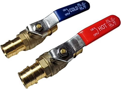 XFITTING 1,9 cm Pex A Expansion Kugelhahn, rot/heiß und blau/kalt 29-5-3&4 (10)