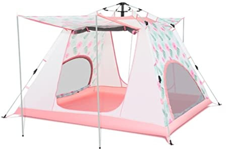 Camping Zelt Automatisches Pop-Up-Zelt Für 4 Personen Mit Sonnenschutzbeschichtung, Wasserdichtes Sofortzelt Für Camping, Wandern, Outdoor-Zelt Zelt Wasserdicht ( Color : Pink , Size : 210*210*140cm )