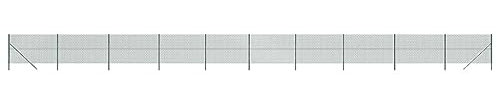 vidaXL Green Chain Link Fence- Versatile and Durable Long-Lasting barrier, Galvanised Steel with PVC Coating, 1.8x25 m Size, Resistant to UV and Rust, Easy to Install