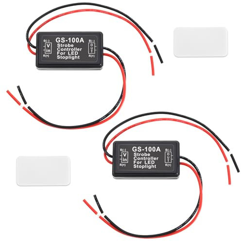 2pcs Clignotant Stroboscopique 12V-24V Clignotant Contrôleur Module Clignotant pour Feu Stop LED Feu Stop Arrière Véhicules à Moteur Voitures Motos Vélos Électriques