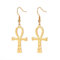 Ägyptisches Ankh-Kreuz, Anhänger, Edelstahl, Creolen, Schlüssel des Lebens, Amulett, klassischer Kreuzschmuck für Damen und Herren (Ankh gold)