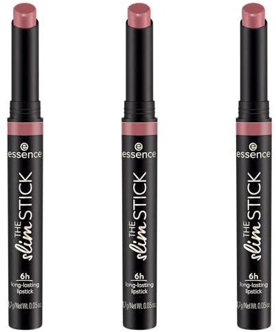 essence THE slim STICK, Lippenstift, Nr. 104, Pink, langanhaltend, pflegend, Expressergebnis, farbintensiv, matt, vegan, ohne Parfüm, ohne Alkohol, ohne Parabene, 3er Pack (3x1.7g)