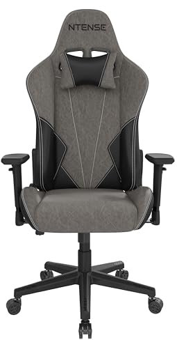 NTENSE Quantum Gaming Chair with Reclining Ergonomic High Back, Black Faux Leather