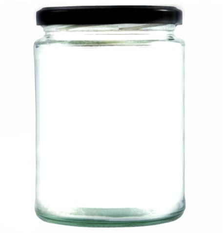 500ml Glass Food Jar with airtight Lid - A Deluxe Jam Jar for Marmalade, Honey and Home Preserves (Black Lid, Pack of 24)