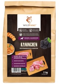 Wildfang® Trockenfutter für Hunde 2kg – Premium Hundetrockenfutter mit Kaninchen, Getreidefrei & glutenfrei natürliche Zutaten, ohne Zuckerzusatz, für ausgewachsene Hunde & Senioren – 1er Pack
