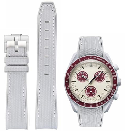 AIYIRUO Uhrenarmband Kompatibel Mit Omega X Swatch MoonSwatch - Ersatzband 20mm Gummi für Speedmaster - für Männer Und Frauen