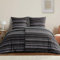 RUIKASI Bettwäsche 135x200 4teilig Dunkel - Bettbezüge 135 x 200 2er Set mit Streifen Muster, Bettwäsche-Sets 135x200cm aus Mikrofaser mit Reißverschluss Weich und Bügelfrei