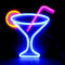 Neon Schild Cocktails LED Weinglas Neonlicht Batterie und USB Dual betrieben Bar Neon Nachtlicht Schilder für Wanddekoration Cocktail-Nachtlampe für Bar Club Cocktailbar Restaurant Geschäft