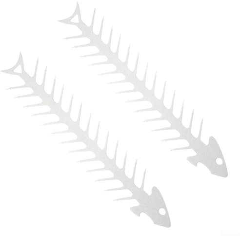 Spiedini di carne alla griglia in acciaio inox a forma di lisca di pesce, perfetti per barbecue e cucina all'aperto