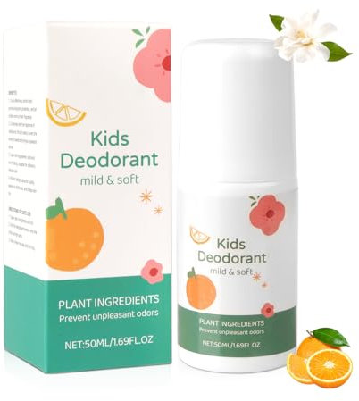 Deo Kinder, Natürliches Deodorant,Roll-on-Deodorant für Kinder und Jugendliche,Hypoallergenes Deodorant, Haut Schützen,Trockene Haut Verhindern, Frischer und Angenehmer Natürlicher Duft