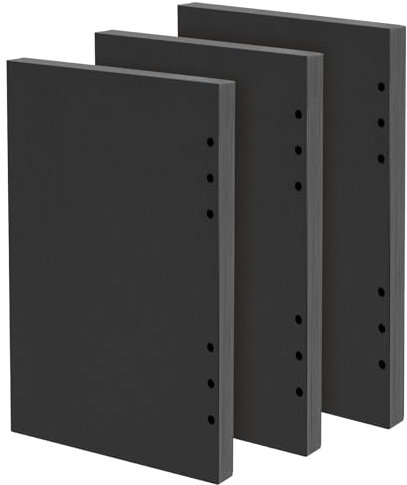 Skycase A5 Nachfüllpapier - 3 Packungen mit 90 Blatt/180 Seiten, 6-Loch Blanko Papier für Ringbuch & Filofax A5, Schwarz, Ideal für Schule, Büro, Studium